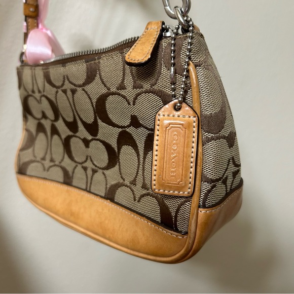 Coach Demi Hampton Monogram Shoulder Bag With Cherry Chain - Picture 3 of 10